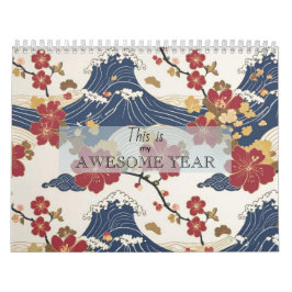 Calendario Patrón de kimono japonés motivacional personalizad