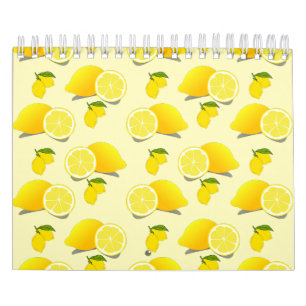 Calendario Patrón de limón amarillo