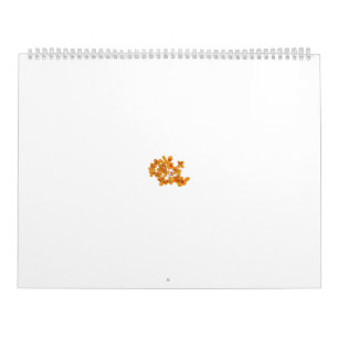 Calendario Patrón decorativo naranja y blanco estilizado