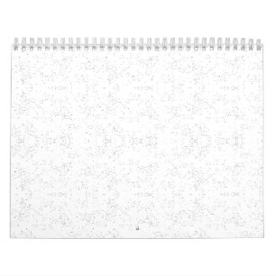 Calendario Patrón floral monocromo – Arte elegante sin costur