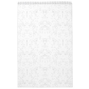 Calendario Patrón floral monocromo – Arte elegante sin costur