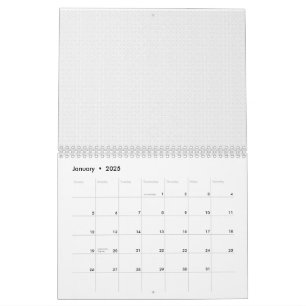 Calendario Patrón geométrico blanco y gris con interbloqueo