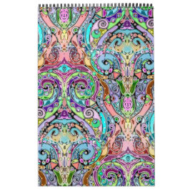 Calendario Patrón Pintado A Mano Y Digitalmente Art 10