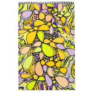 Calendario Patrón Pintado A Mano Y Digitalmente Art. 13