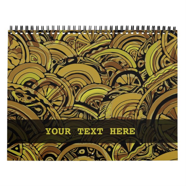 Calendario Patrón Pintado A Mano Y Digitalmente Art. 15 (Tapa)