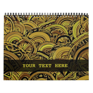 Calendario Patrón Pintado A Mano Y Digitalmente Art. 15