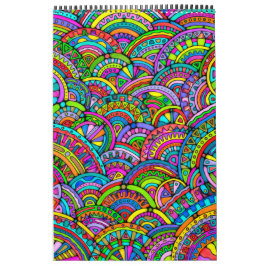 Calendario Patrón Pintado A Mano Y Digitalmente Art. 27