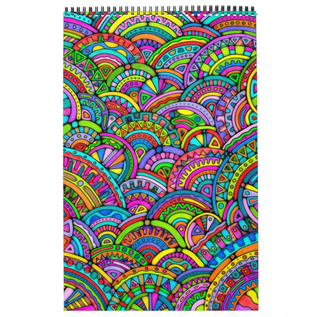 Calendario Patrón Pintado A Mano Y Digitalmente Art. 27 (Tapa)
