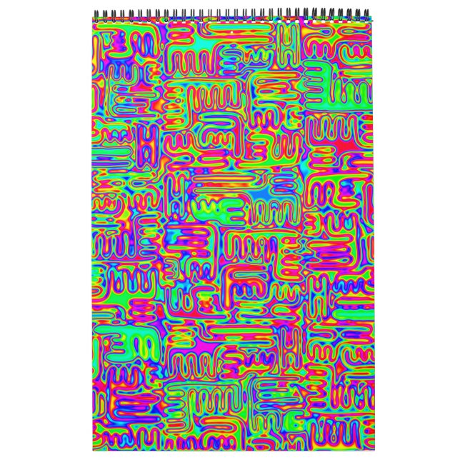 Calendario Patrón Pintado A Mano Y Digitalmente Art. 42 (Tapa)
