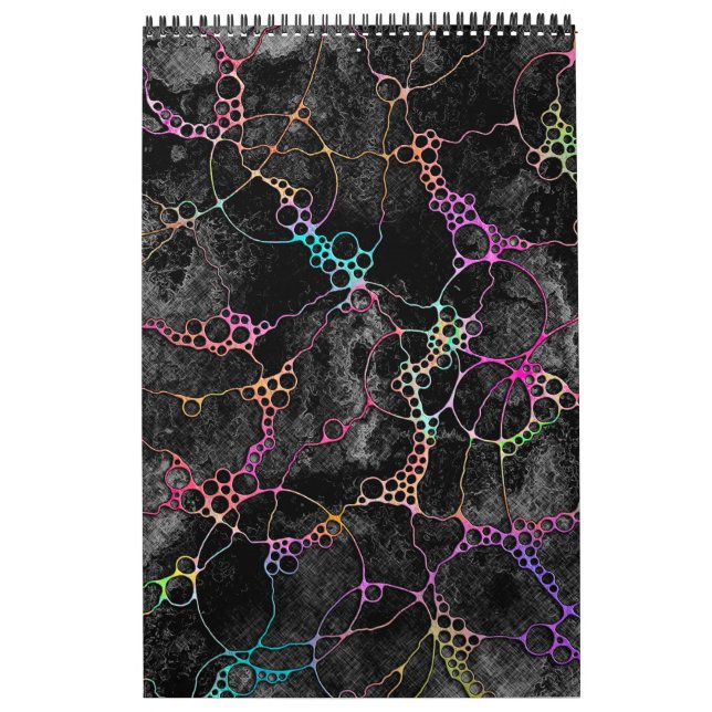 Calendario Patrón Pintado A Mano Y Digitalmente Art. 44 (Tapa)