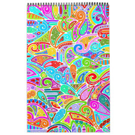 Calendario Patrón Pintado A Mano Y Digitalmente Art. 7