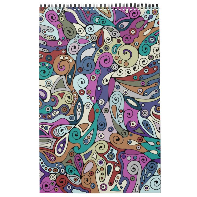 Calendario Patrón Pintado A Mano Y Digitalmente Art. 8 (Tapa)