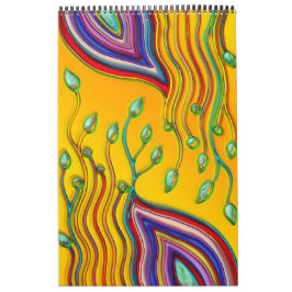 Calendario Patrón Pintado A Mano Y Digitalmente Art 9