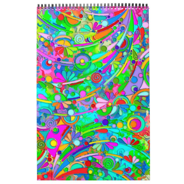 Calendario Patrón Pintado A Mano Y Digitalmente Artículo 18 (Tapa)