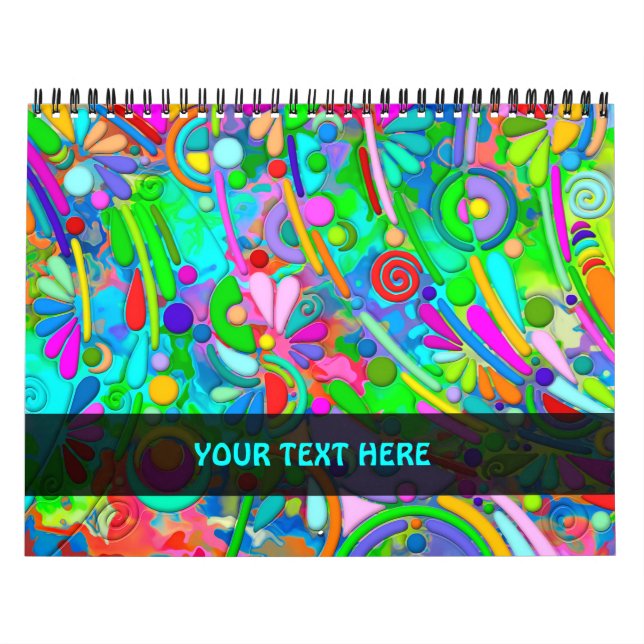 Calendario Patrón Pintado A Mano Y Digitalmente Artículo 18 (Tapa)