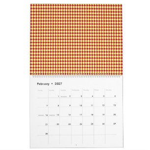 Calendario Patrón repetido moderno de mediados de siglo