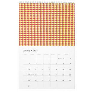 Calendario Patrón repetido moderno de mediados de siglo