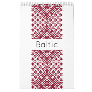 Calendario Patrón tradicional letón del Báltico