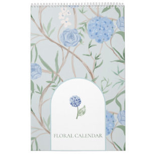 Calendario Patrones florales grandmillenniales atemporales