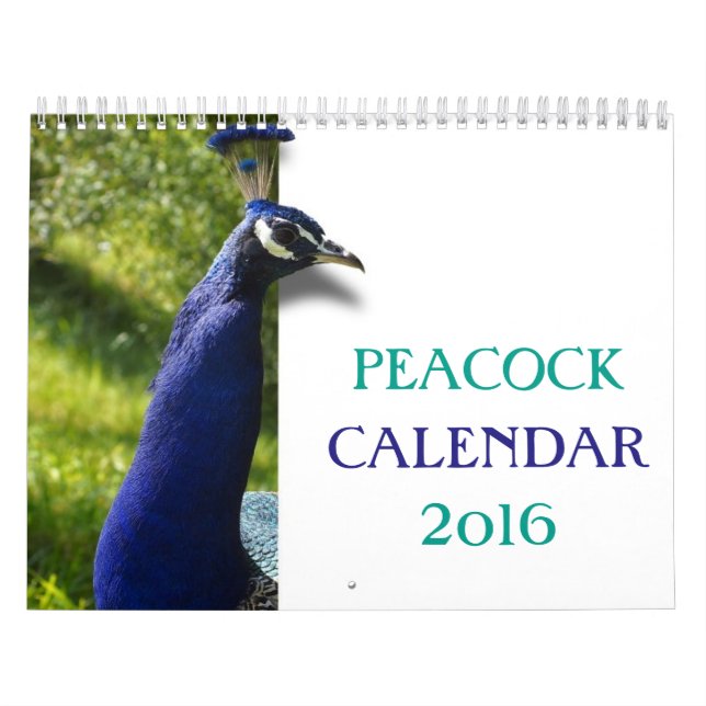 Calendario Pavo real hermoso 2016 (Tapa)