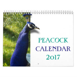 Calendario Pavo real hermoso 2017
