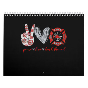 Calendario Peace Love Back Red   Gracioso regalo de amante de