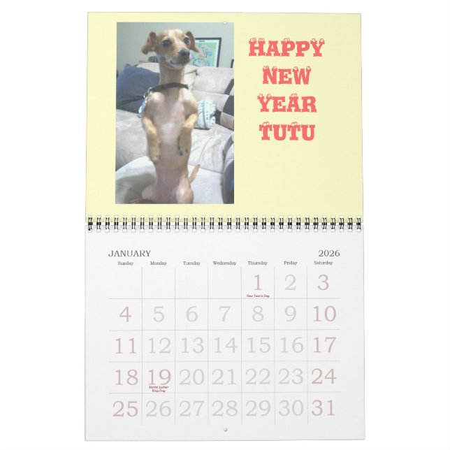 Calendario Peanut the Chiweenie (Jan 2026)