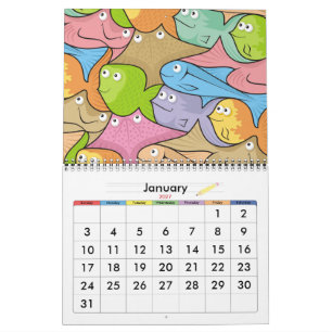 Calendario Peces de dibujos animados
