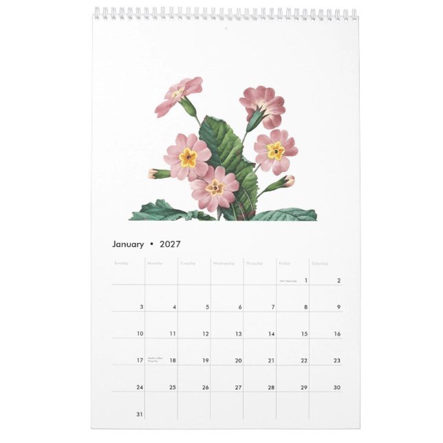 Calendario Pedro-José Redouté 2015 (Jan 2027)