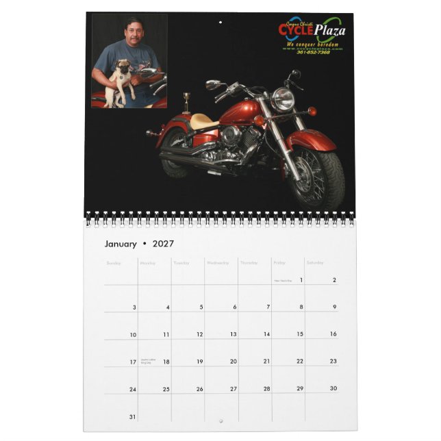 Calendario Peelin 'Out For Mascotas Personalizado Bike Show (Jan 2027)