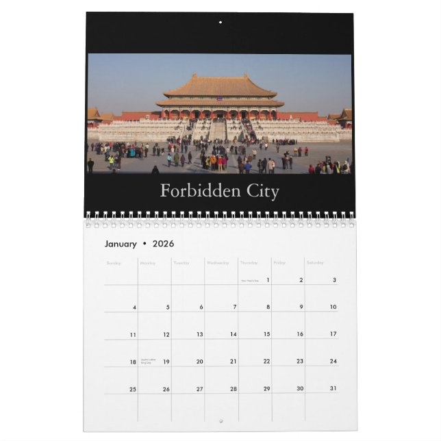 CALENDARIO PEKÍN CHINA (Jan 2026)