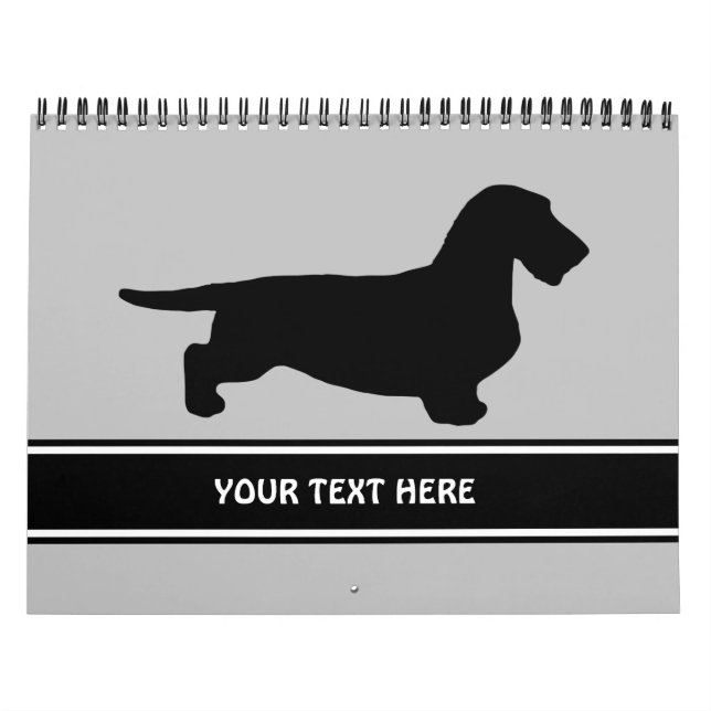 Calendario Pelo duro de Dachshund - Silhouette 1 (Tapa)