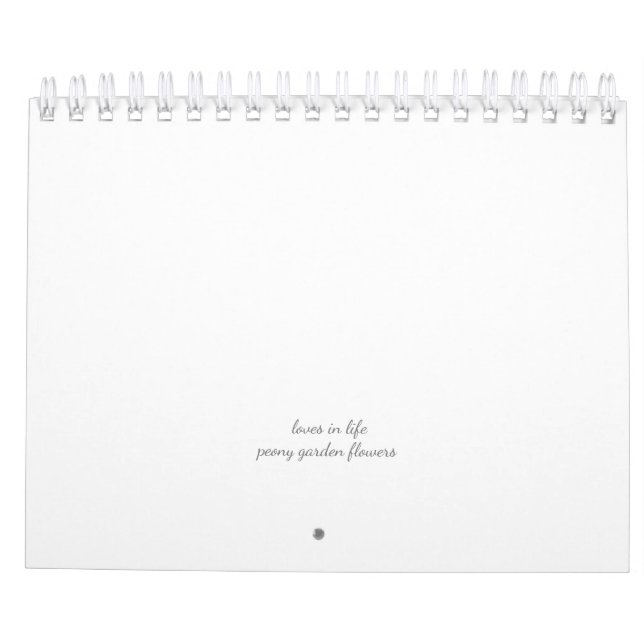 Calendario Peony Flower (Reverso)