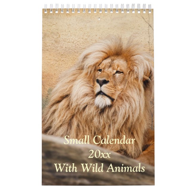 Calendario Pequeño 2026 Con Animales Salvajes (Tapa)