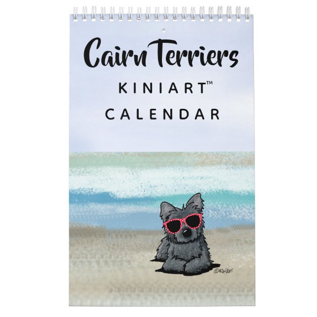 Calendario pequeño de Cairn Terrier de KiniArt (Tapa)
