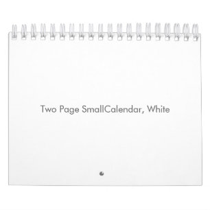 Calendario pequeño de dos páginas, blanco