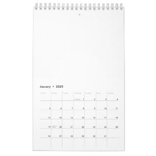 Calendario pequeño de una página, blanco