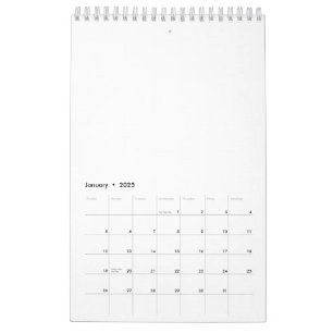 Calendario Pequeño de una Página, Blanco