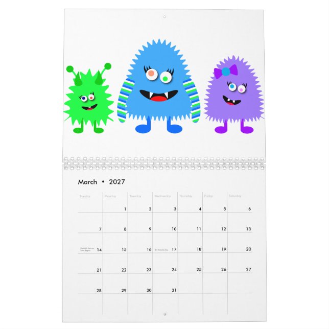 Calendario Pequeños monstruos (Mar 2027)