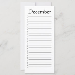 Calendario permanente Diciembre