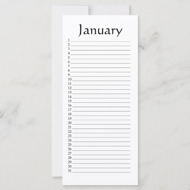 Calendario permanente Enero (Anverso)