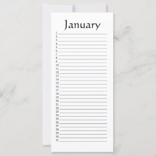Calendario permanente Enero