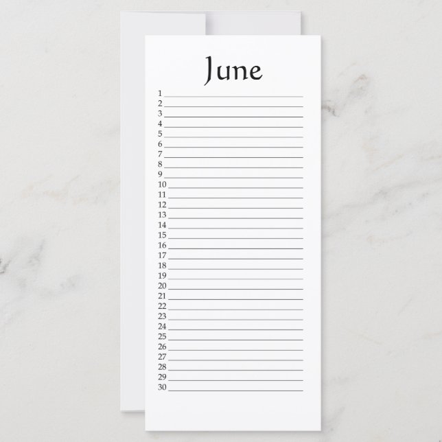 Calendario permanente Junio (Anverso)