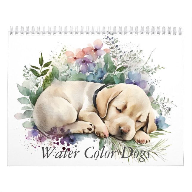Calendario Perrito Adorable de Acuarela (Tapa)