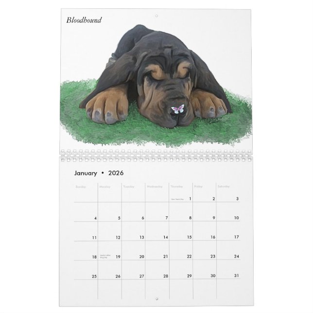 Calendario Perritos y mariposas (Jan 2026)