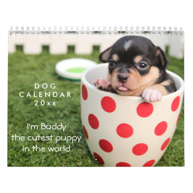 Calendario Perro 2026 Añadir Foto Y Texto (Tapa)