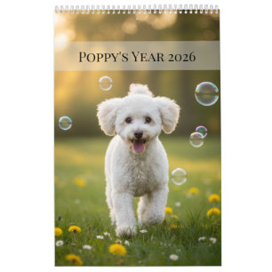 Calendario Perro Amapola Personalizado 2026