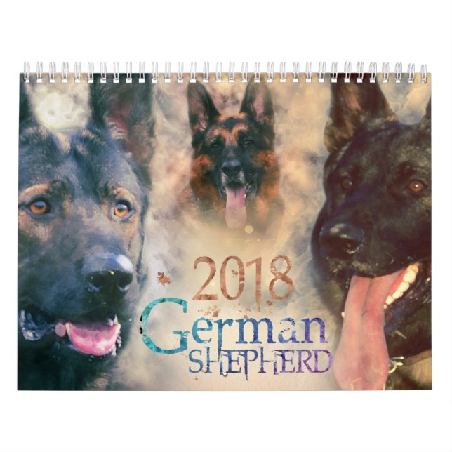 Calendario Perro de pastor alemán GSD 2018 - acuarela (Tapa)