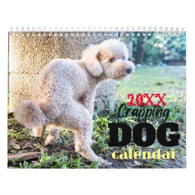 Calendario Perro divertidísimo en el regalo (Tapa)