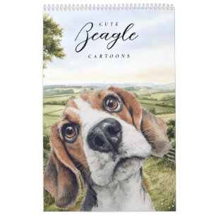 Calendario Perro divertido de dibujos animados Beagle